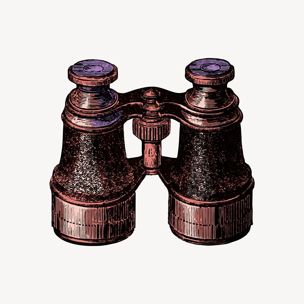 Aesthetic binoculars, travel object vintage illustration