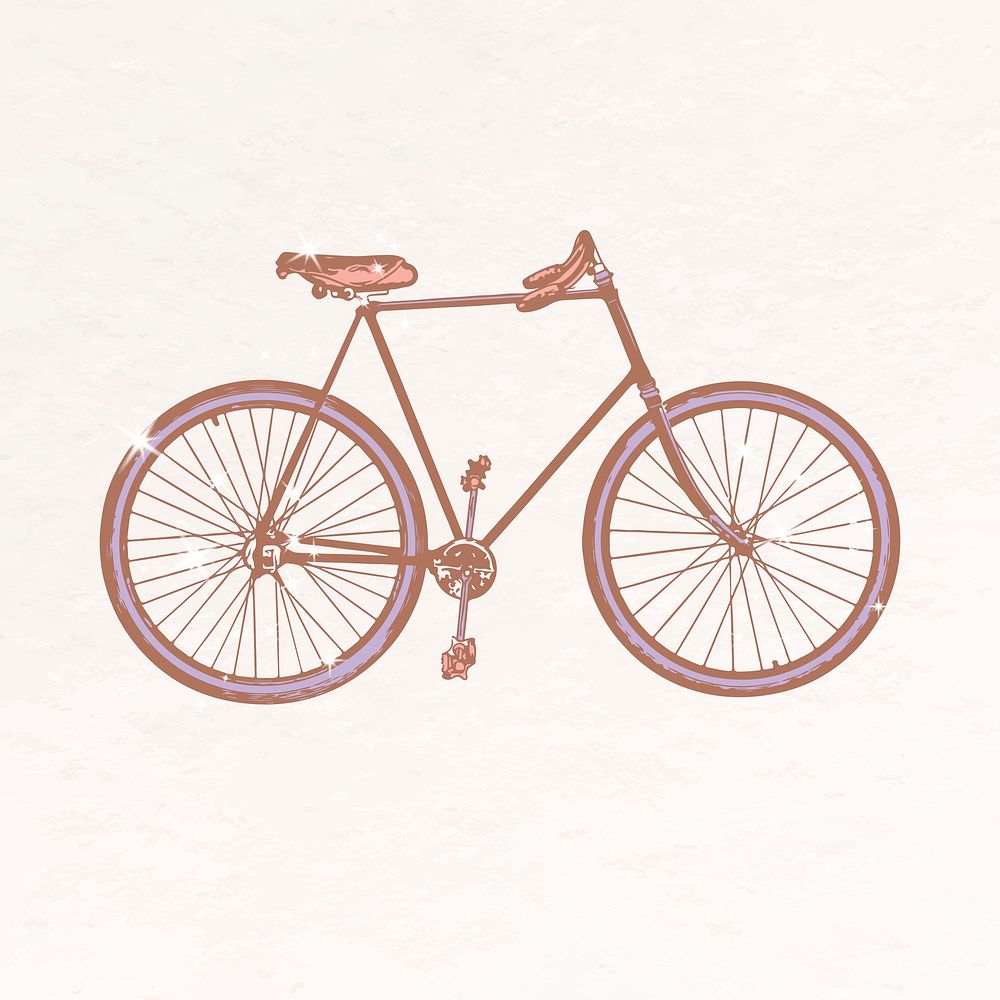 Sparkly bicycle, vehicle aesthetic illustration