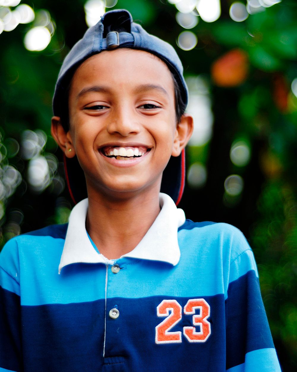 Portrait of smiling Malaysian boy