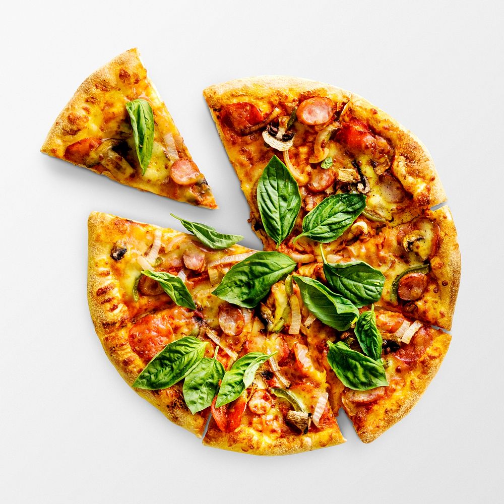 Pizza sticker, food photography psd