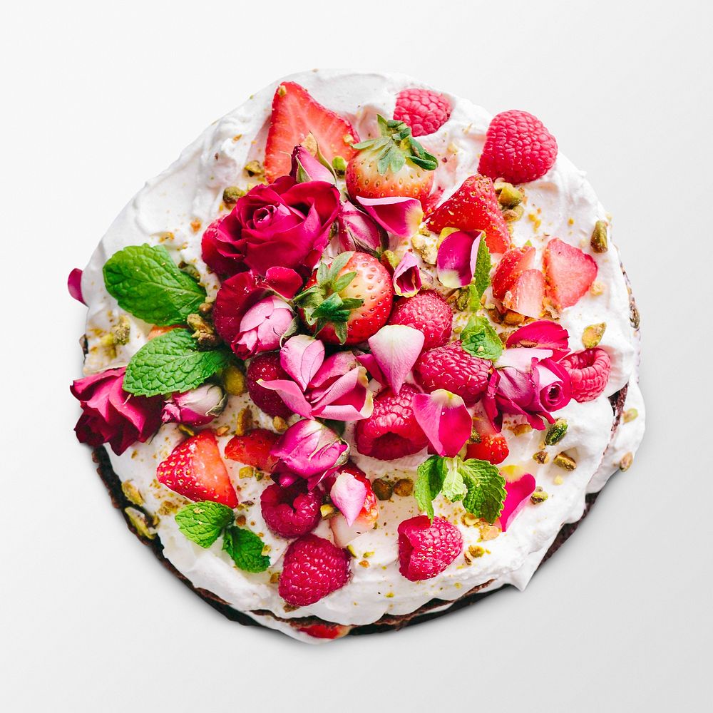 Pink Persian love cake, food photography psd