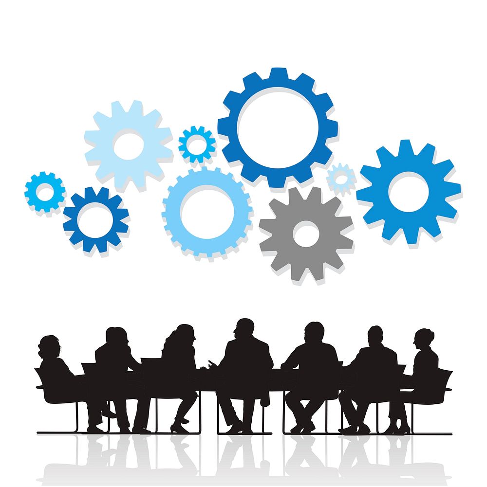 Illustration of business people in the meeting vector