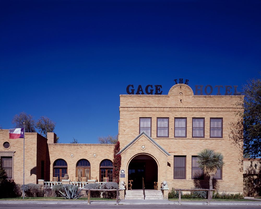 The Gage Hotel in Marathon, near Big Bend National Park. Designed by acclaimed architect Henry Trost and opened in 1927, the…