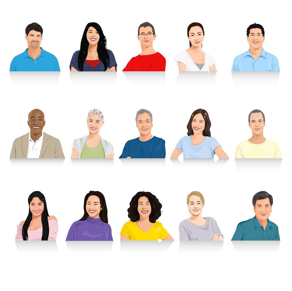 Illustration of diverse people vector