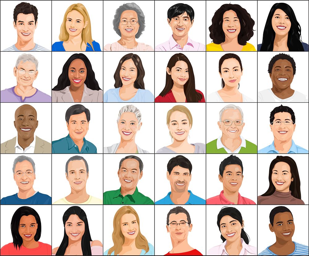 free diverse people illustration download