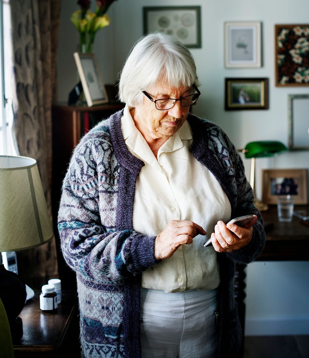 Senior woman using smartphone
