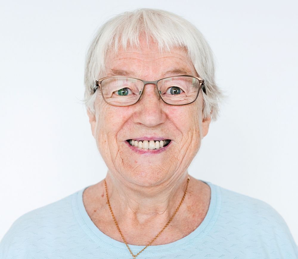 Portrait of smiling white elderly woman