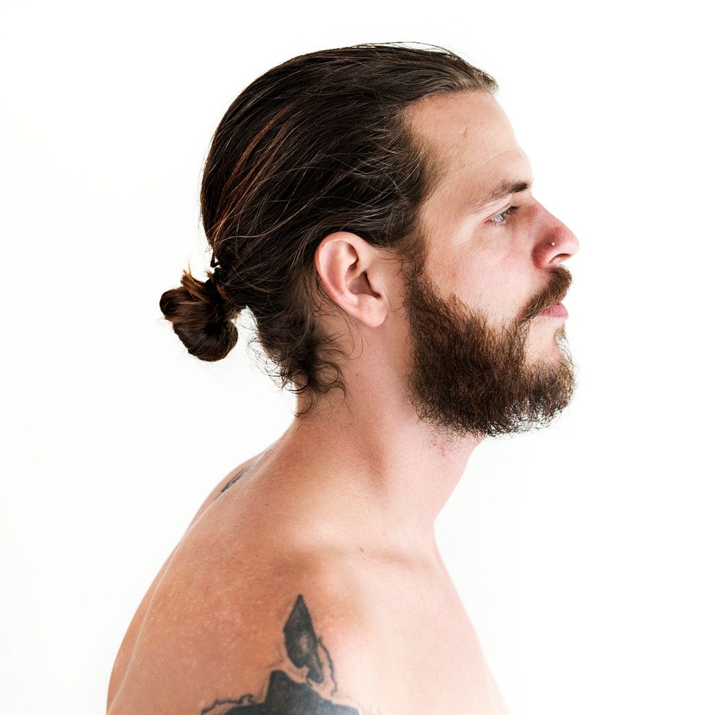 Portrait of tattooed man
