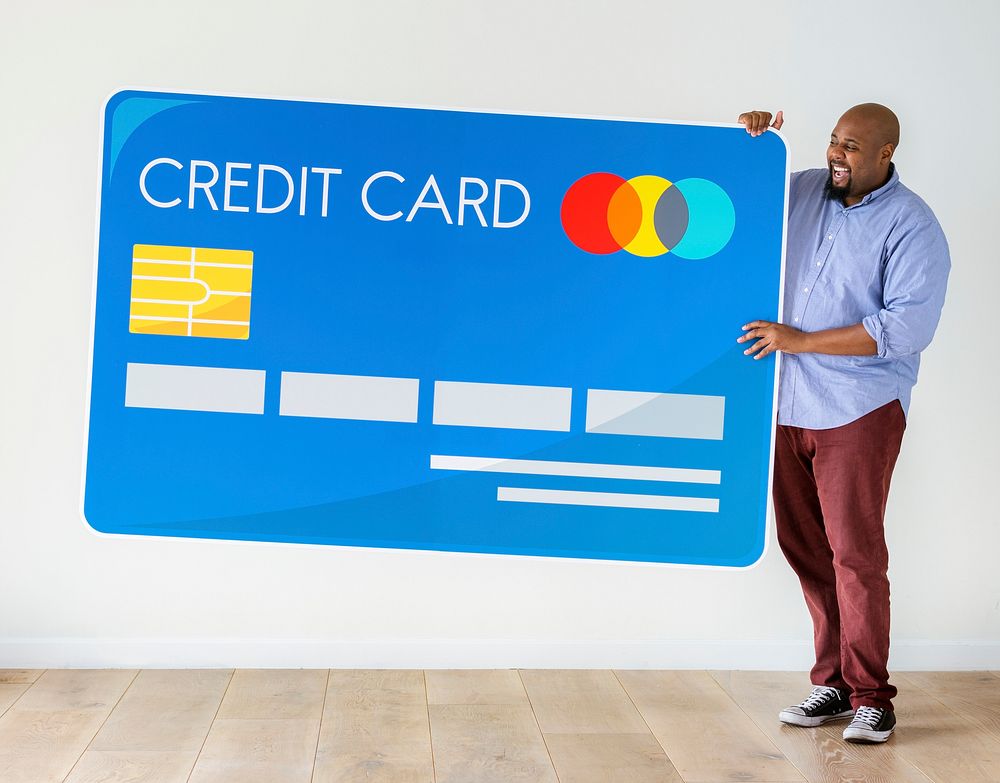 People holding a credit card