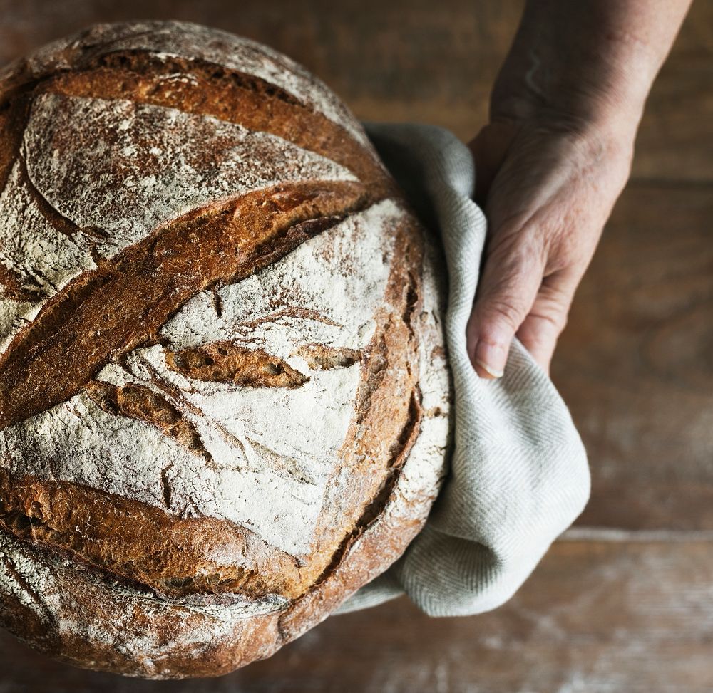 Homemade sourdough bread food photography recipe idea