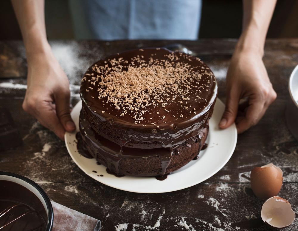 Chocolate cake food photography recipe idea