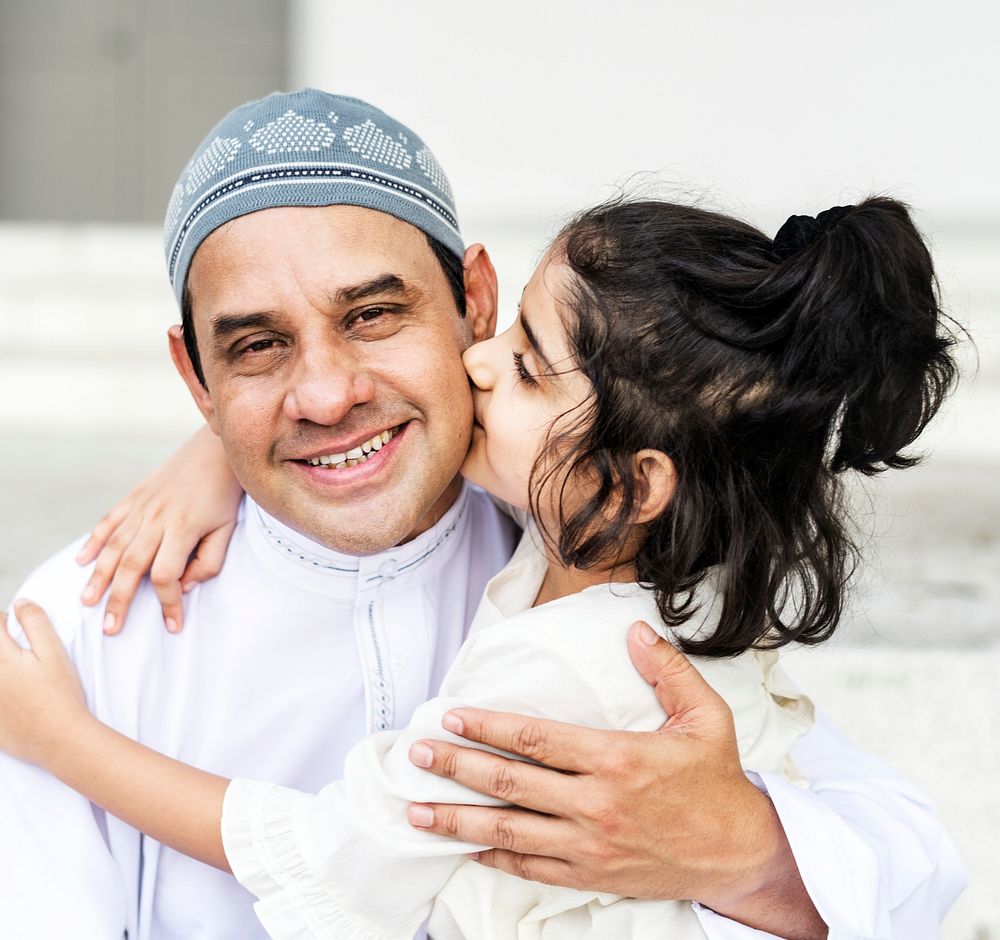 Muslim father and his daughter