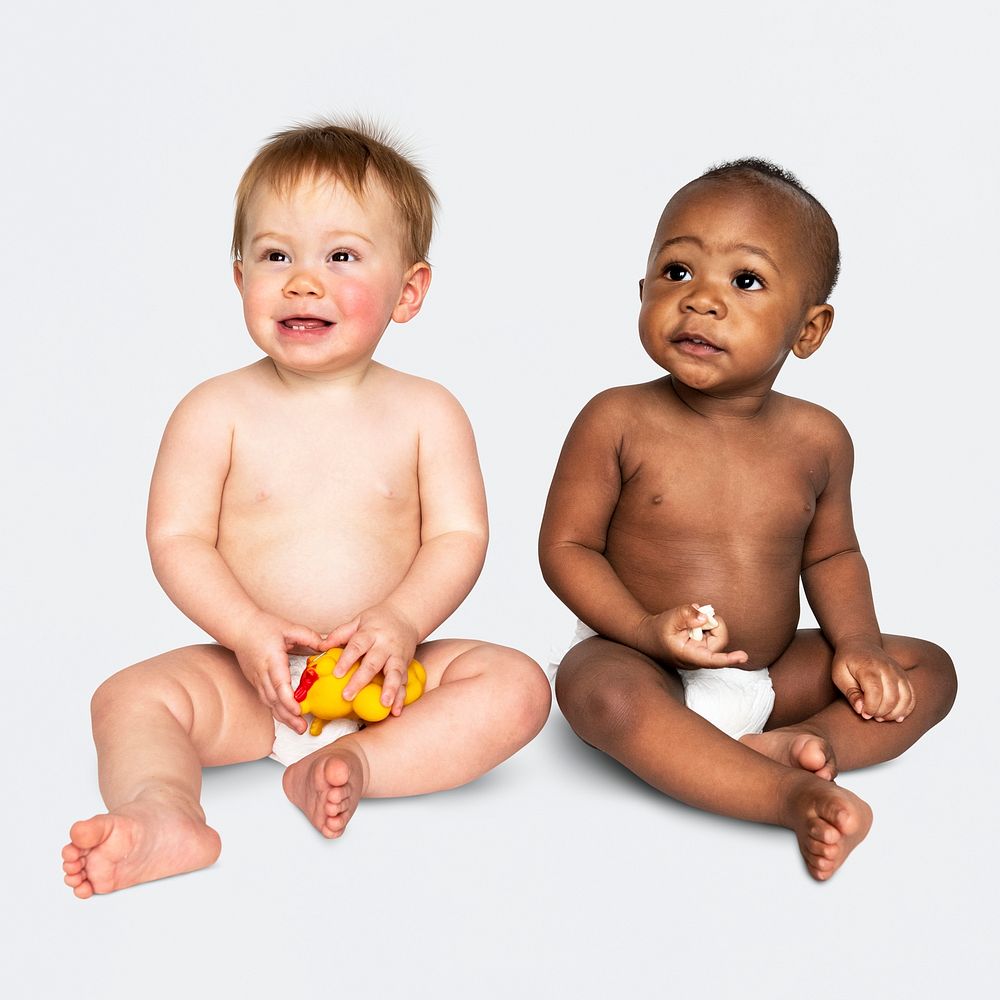 Studio shot babies wearing diapers | Premium PSD - rawpixel