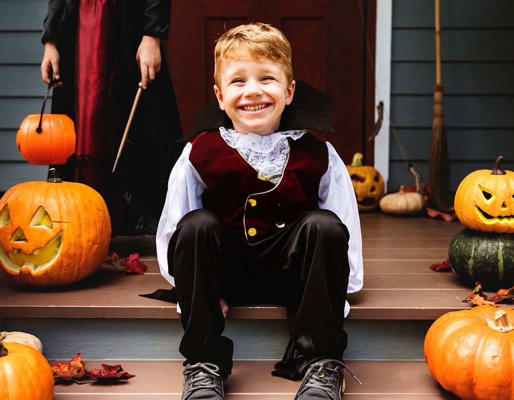 Boy in a Halloween costume