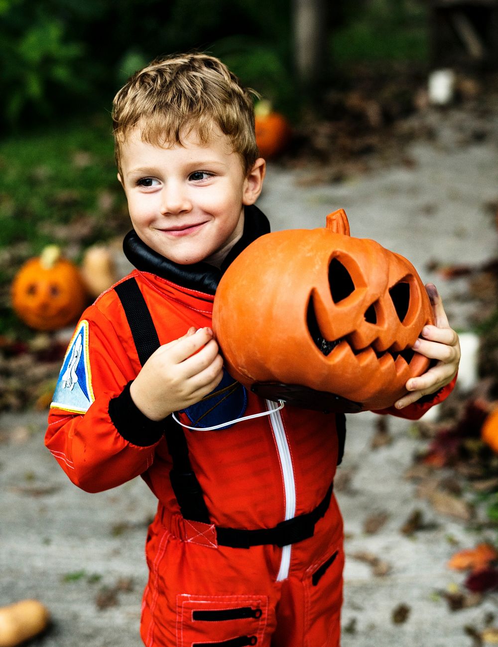 Little boy dressed up for Halloween