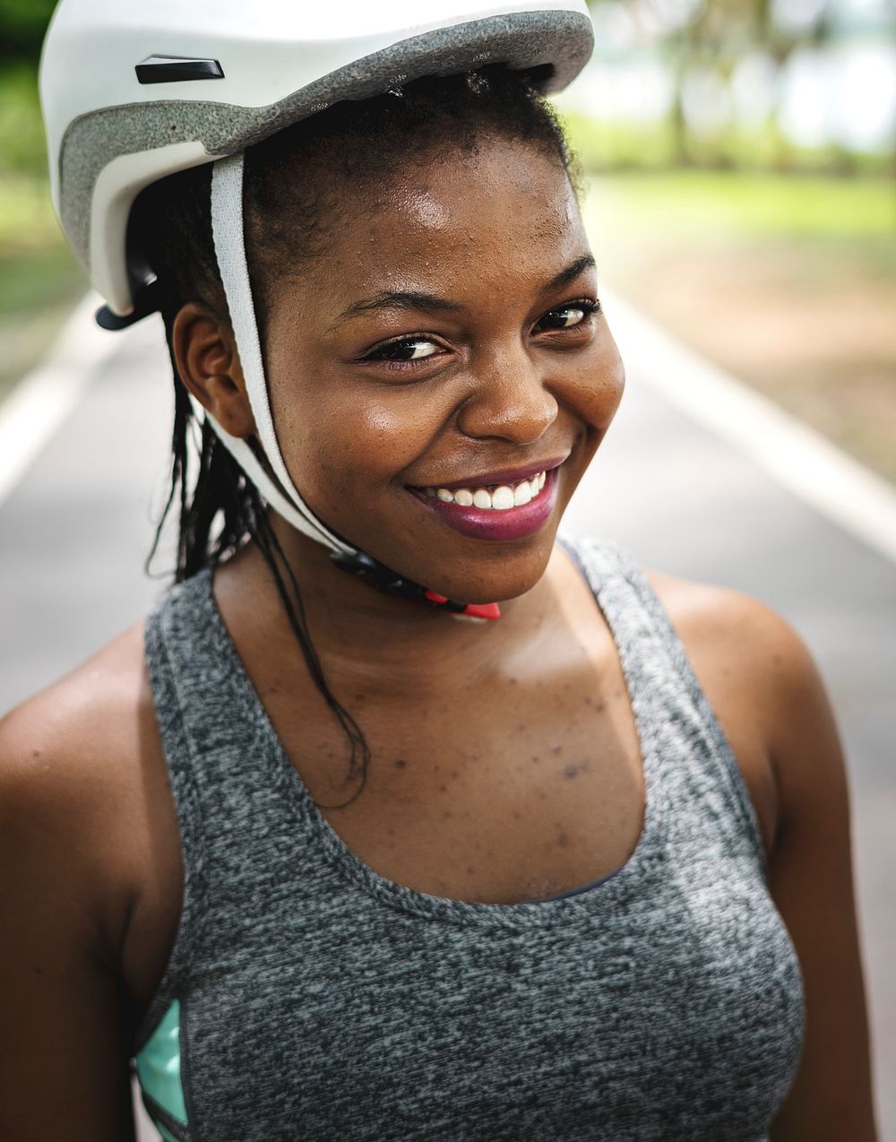 Portrait of female cyclist