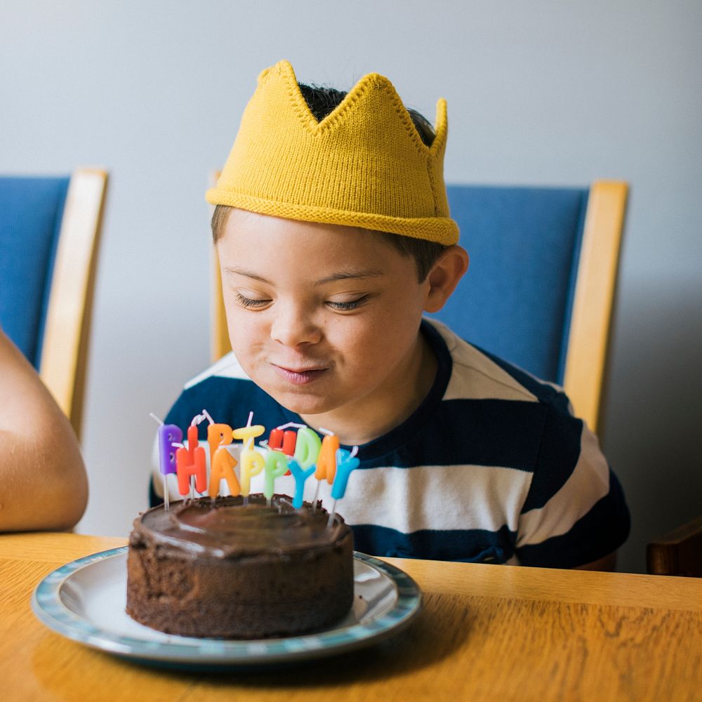 Cute boy celebrating his birthday