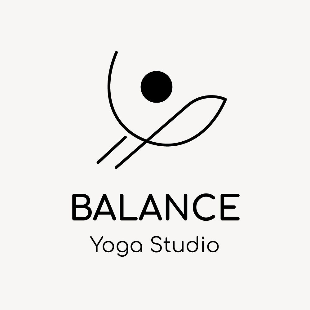 Yoga studio logo template, health & wellness business branding design vector
