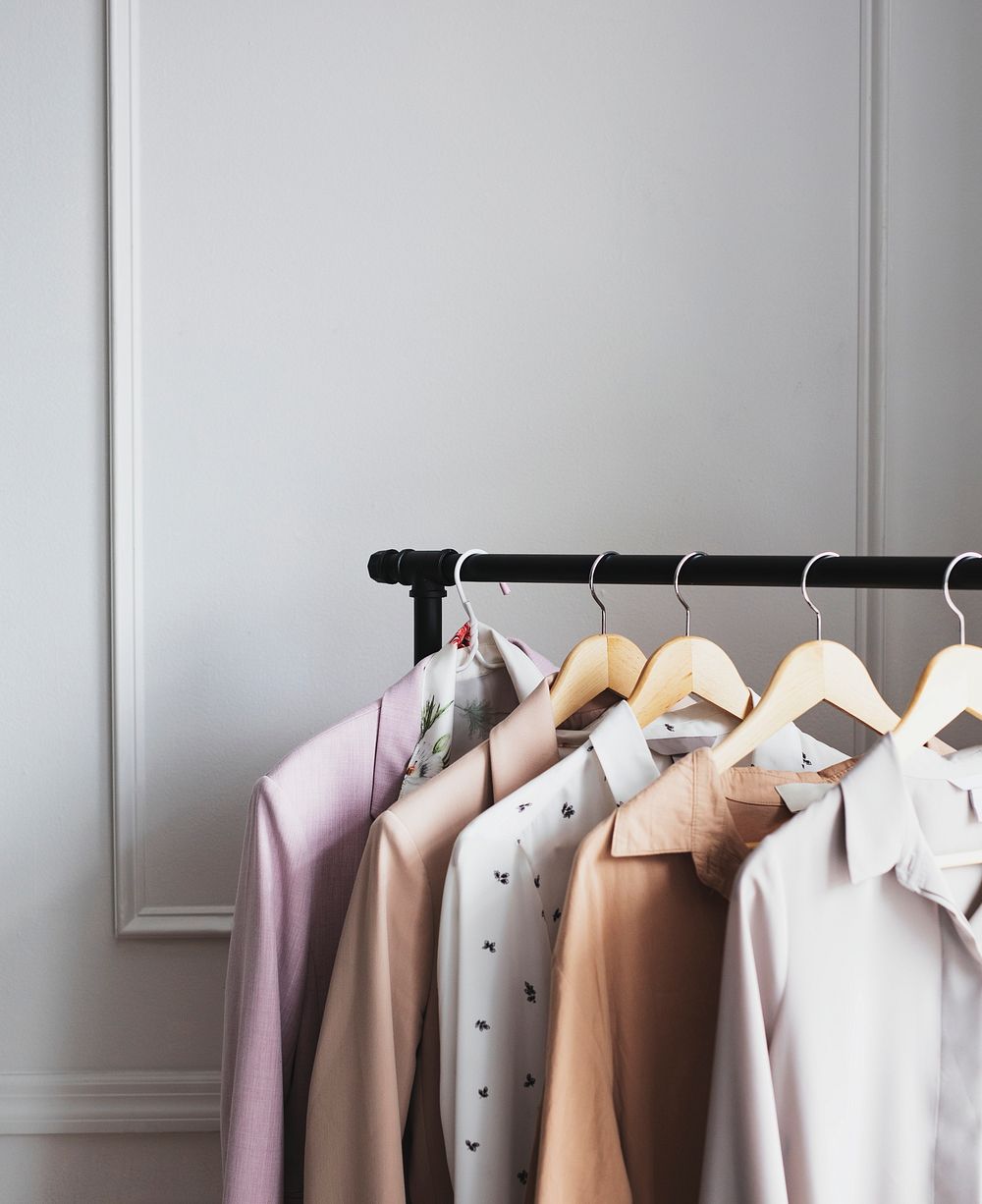 Clothing rack in a studio