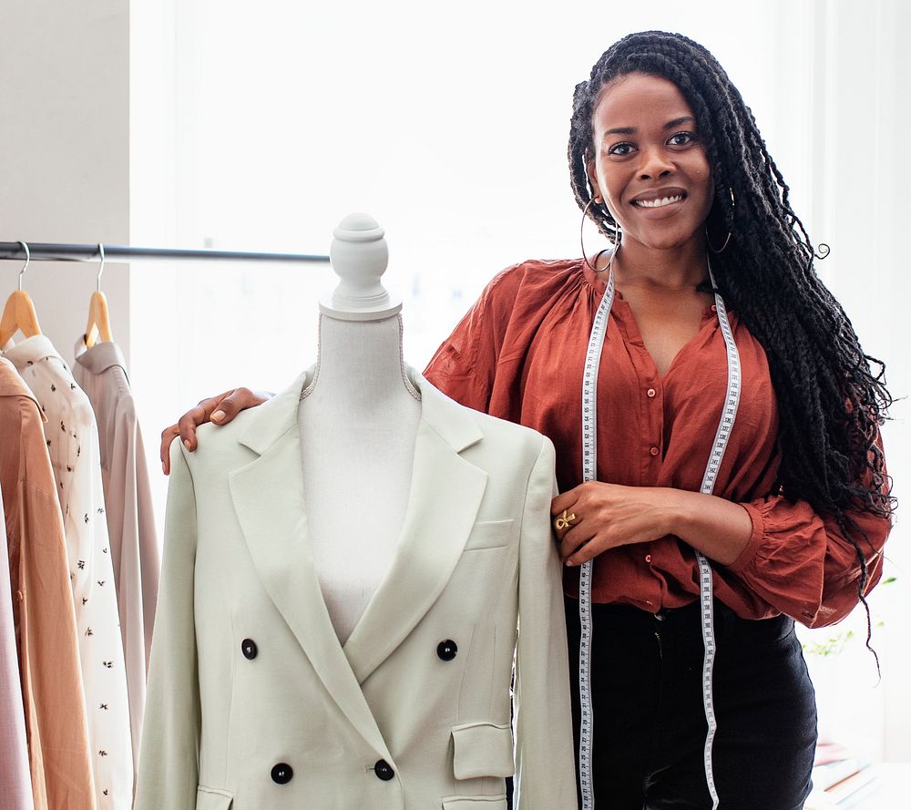 Black fashion stylist with a pinnable mannequin