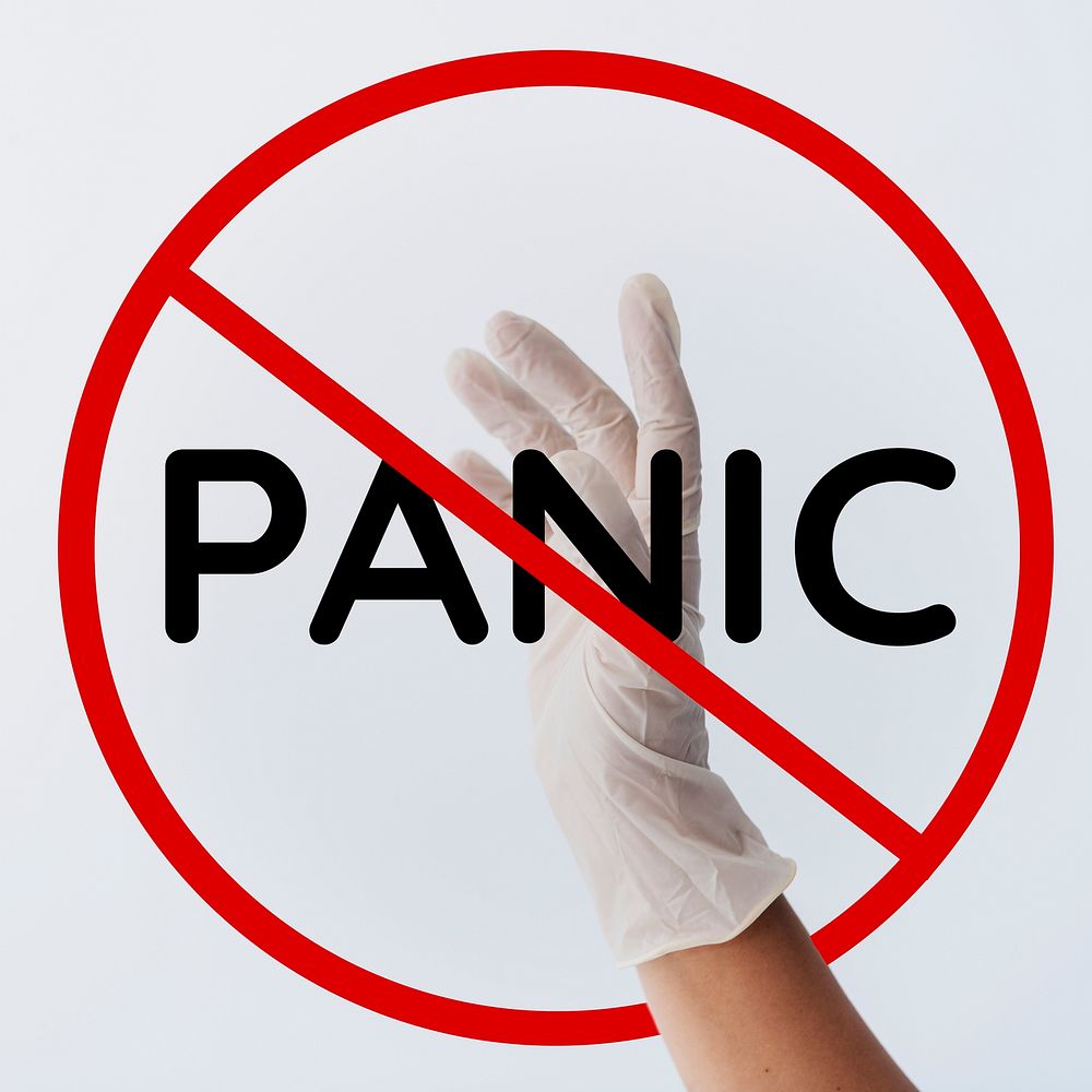 Don't panic during the coronavirus pandemic sign