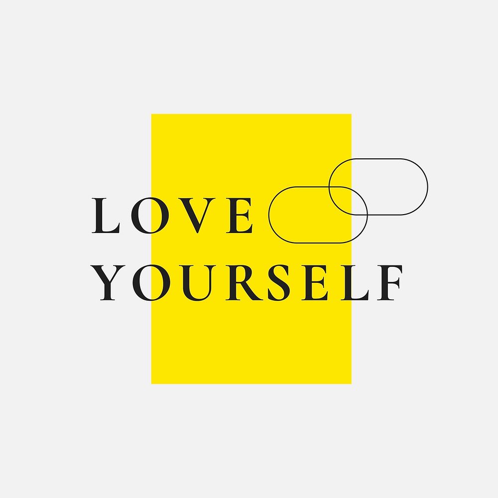 Love yourself typography yellow vector design street style fashion