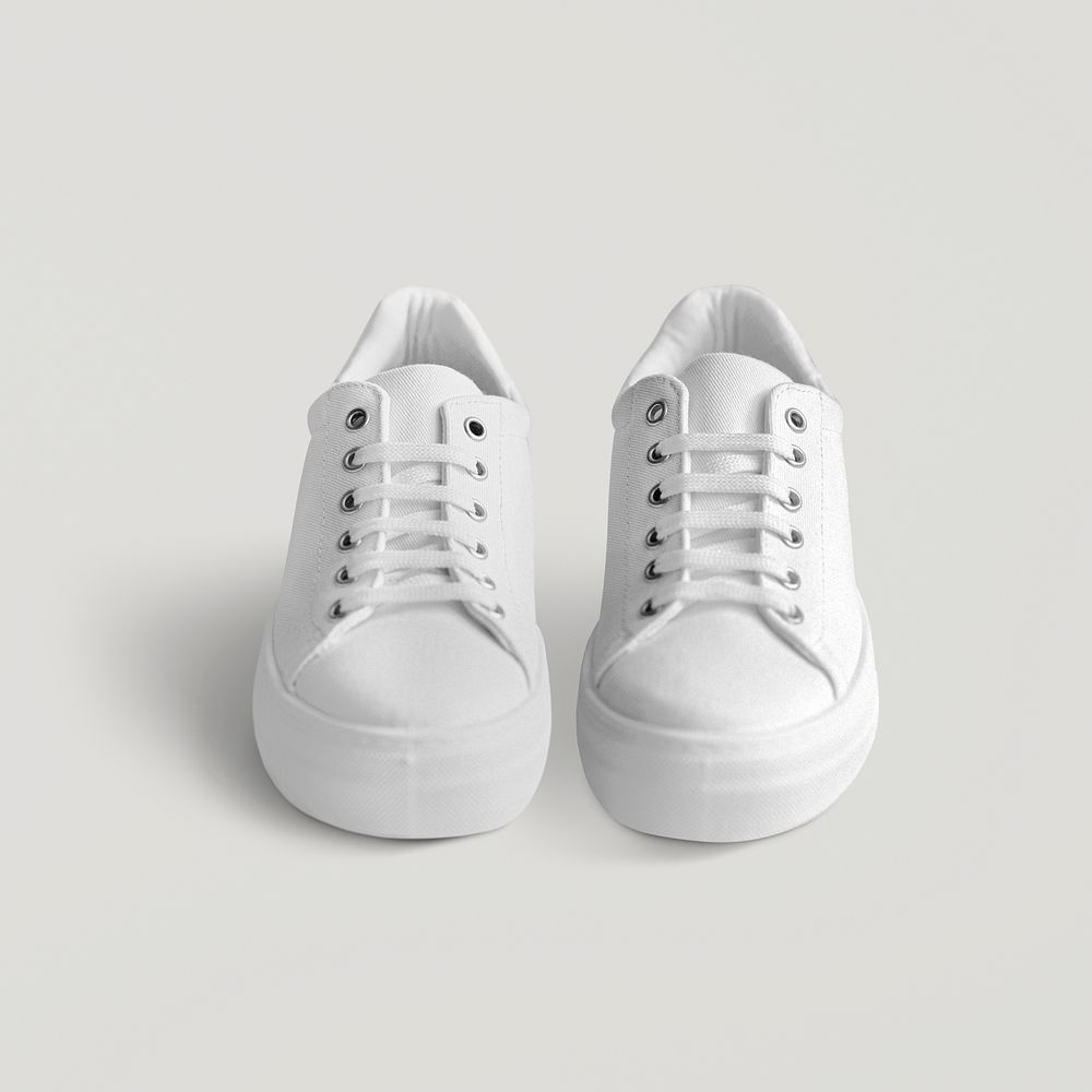 White canvas sneakers mockup psd