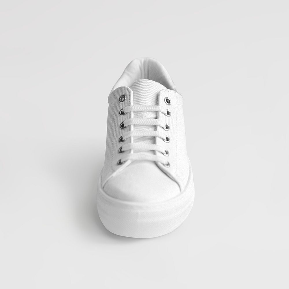 White canvas sneaker psd woman's | Premium PSD Mockup - rawpixel