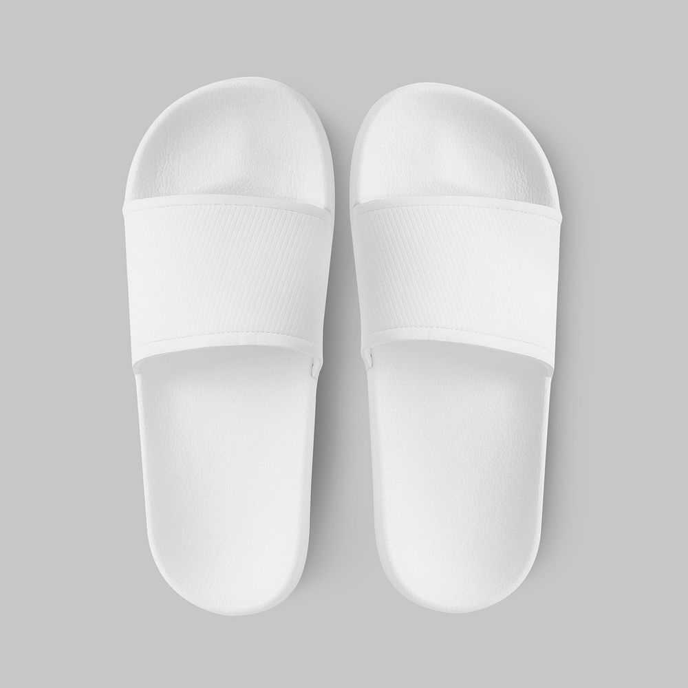 Psd white slide sandal slippers