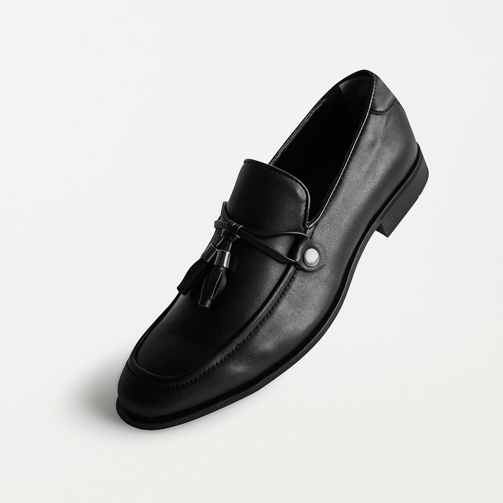 Psd black tassel loafers men's shoes