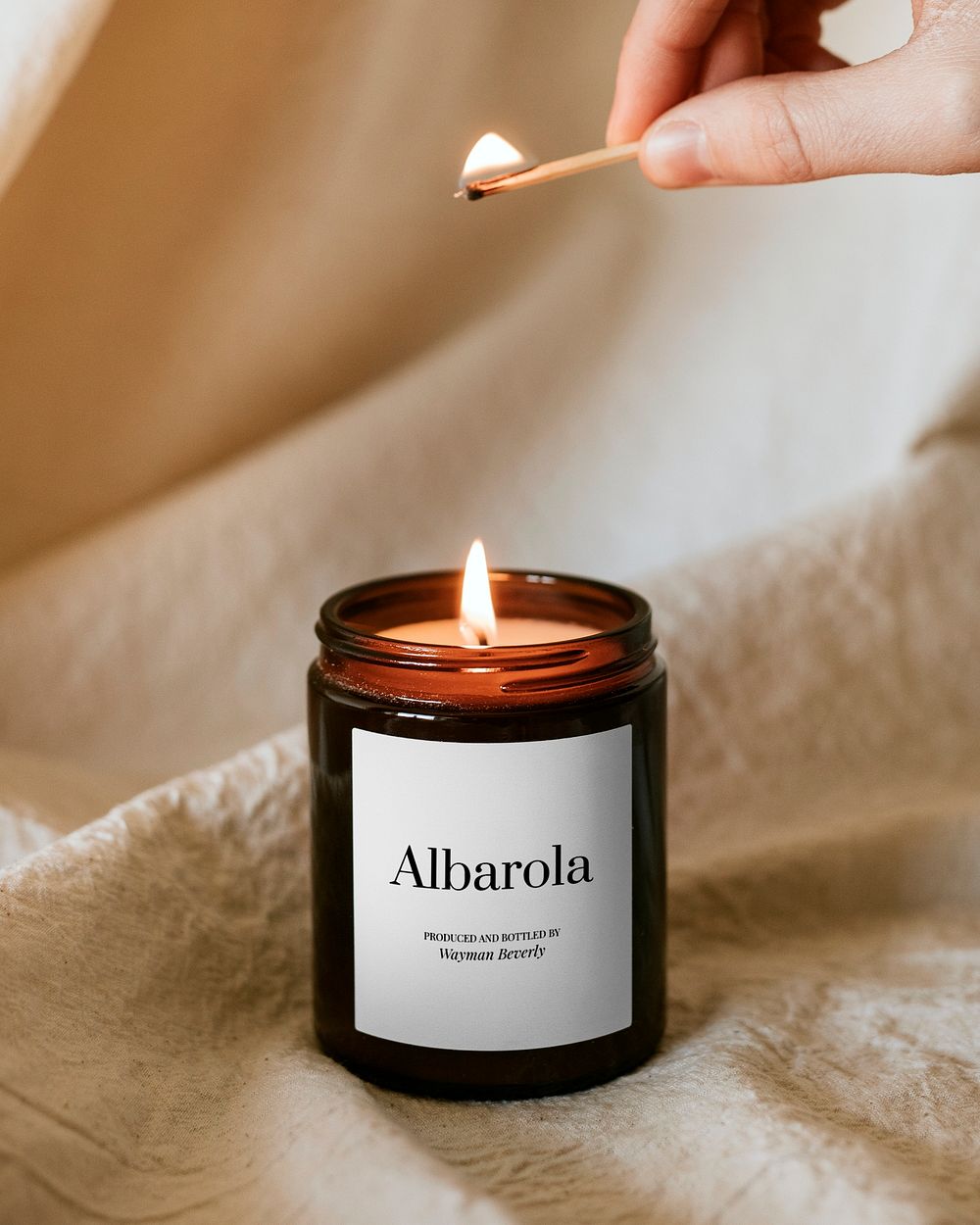 Lighting aroma scented candle psd