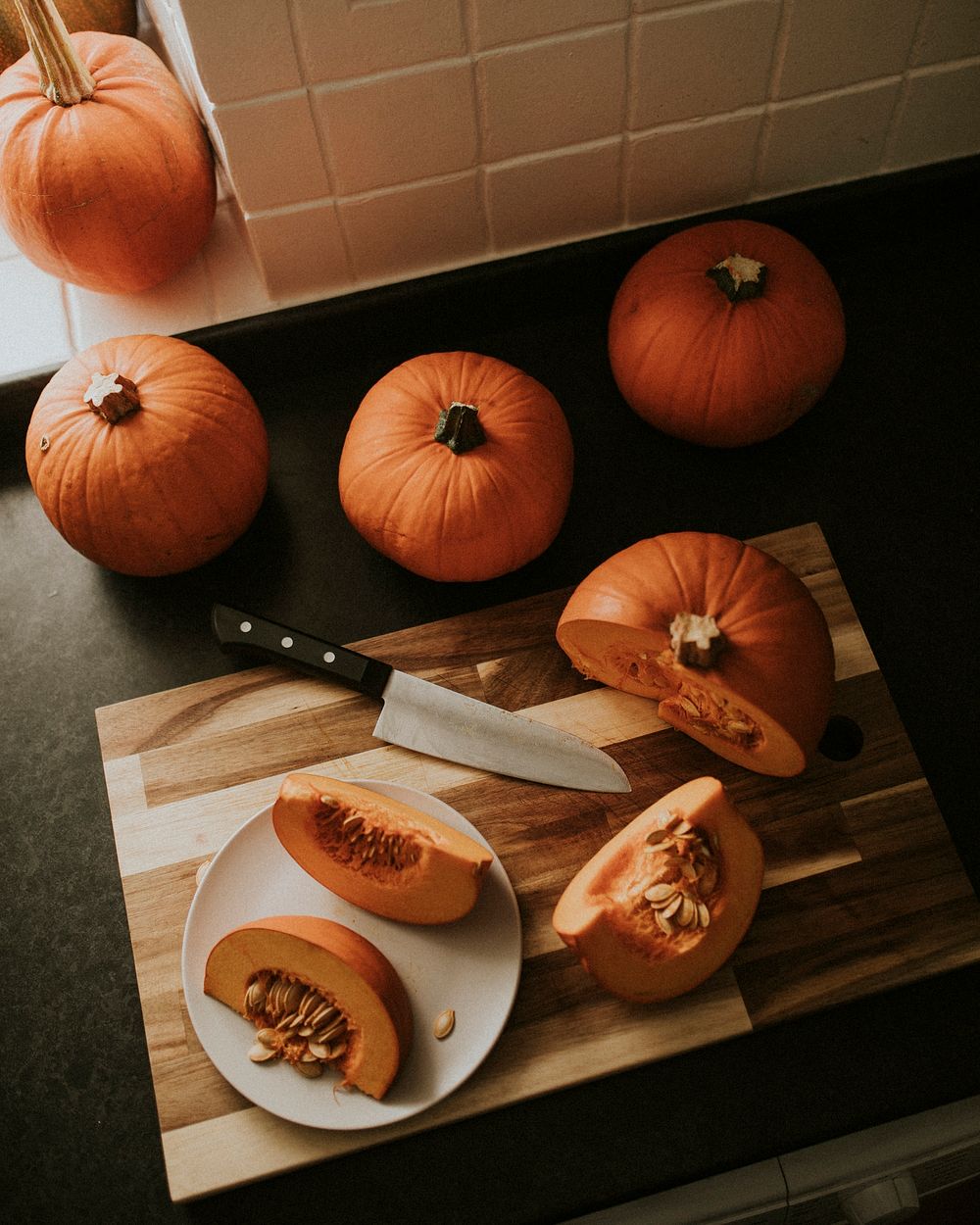 Pumpkin slices for Thanksgiving dinner food photography
