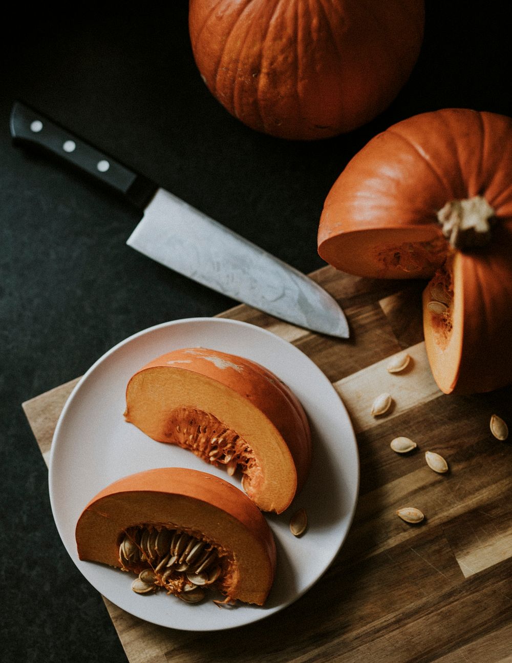 Sweet pumpkin slices Thanksgiving food photography