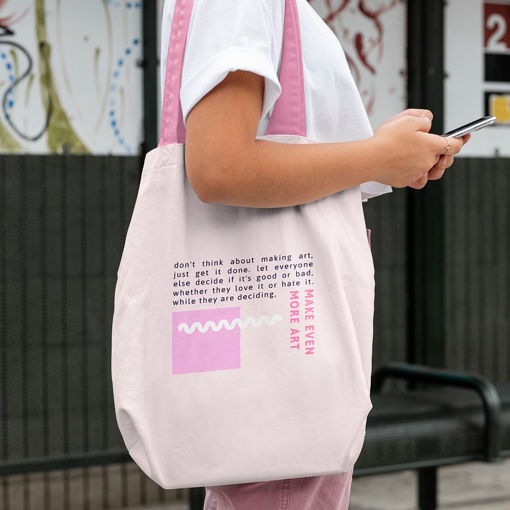 Reusable bag mockup, grocery shopping eco product psd