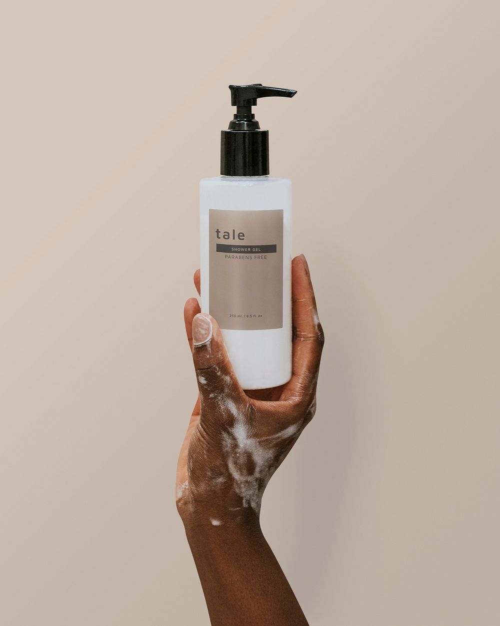 Shower cream bottle mockup, massage & beauty design psd