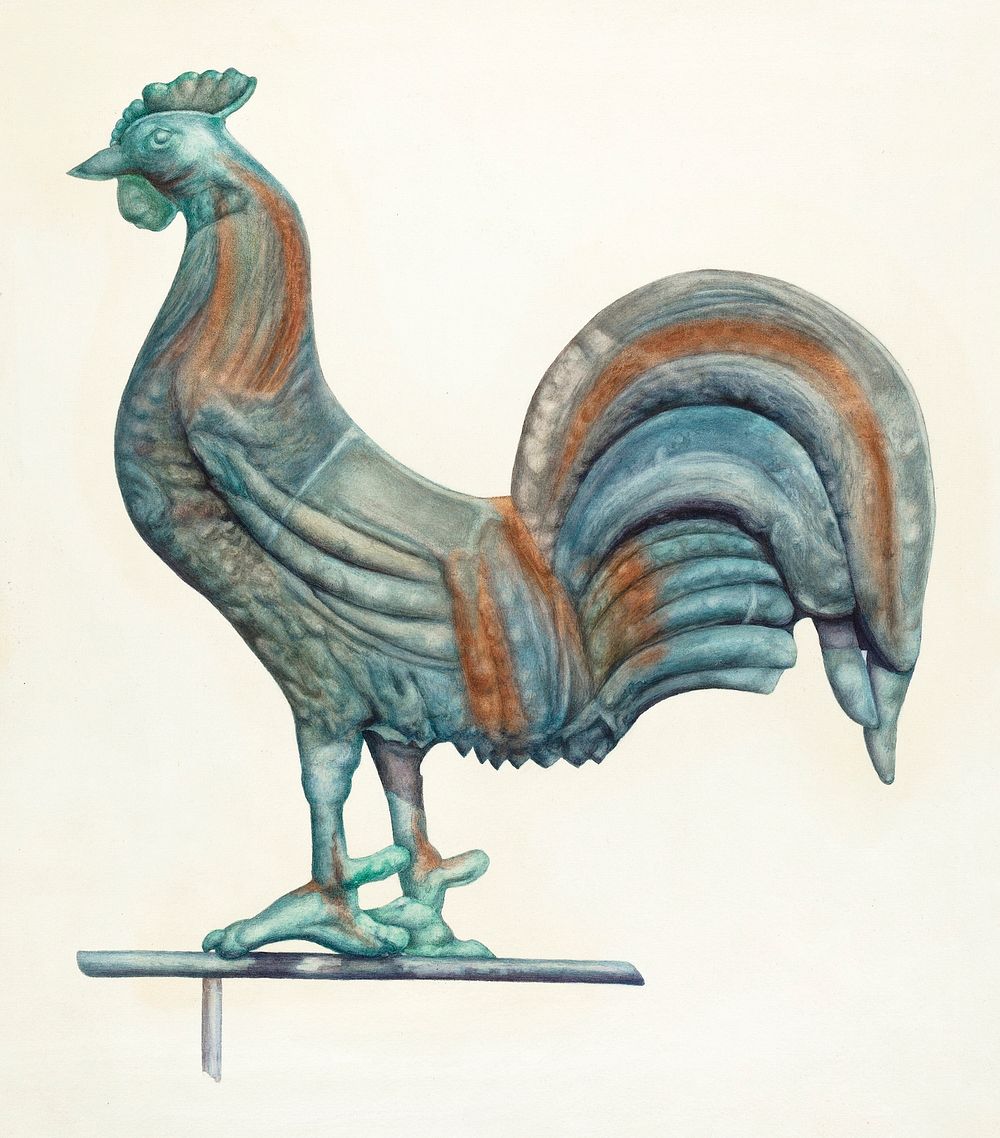 Copper Cock Weather Vane (1935–1942) by Harriette Gale. Original from The National Gallery of Art. Digitally enhanced by…