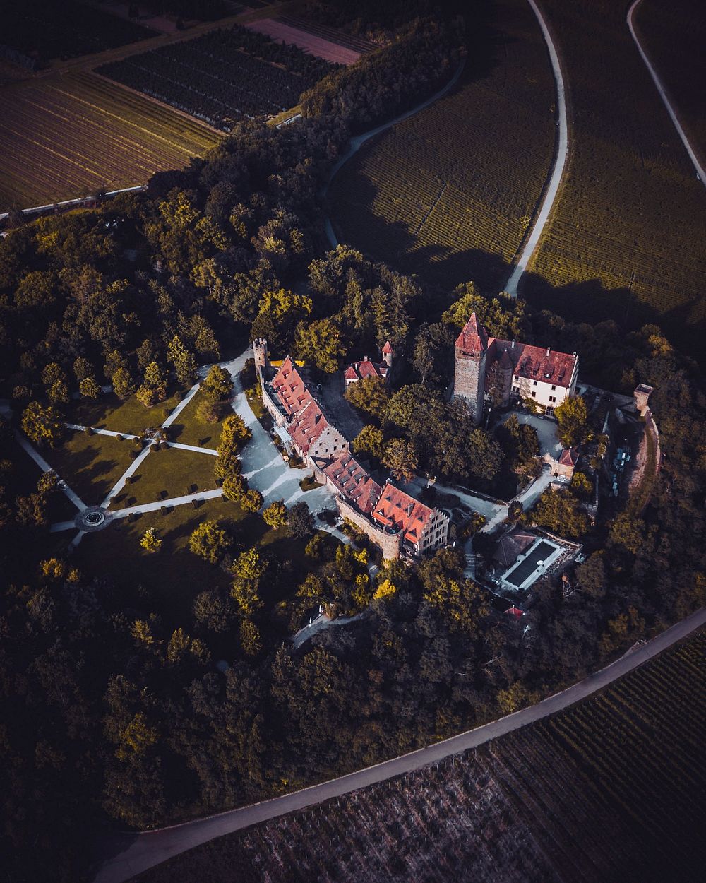 Aerial view of the village of Stocksberg, Germany