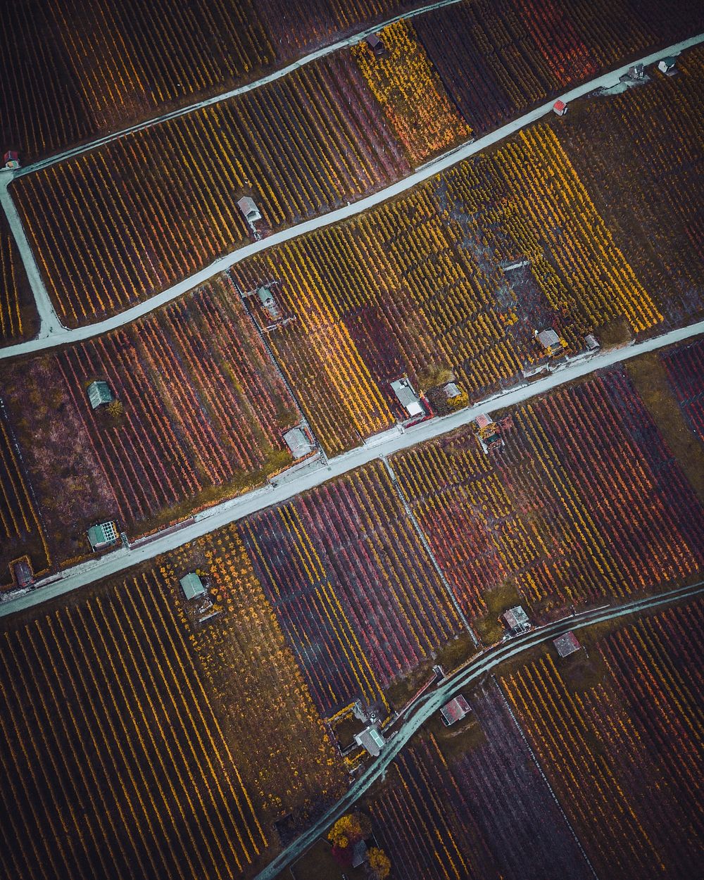 Aerial view of harvested fields in Maulbronn, Germany