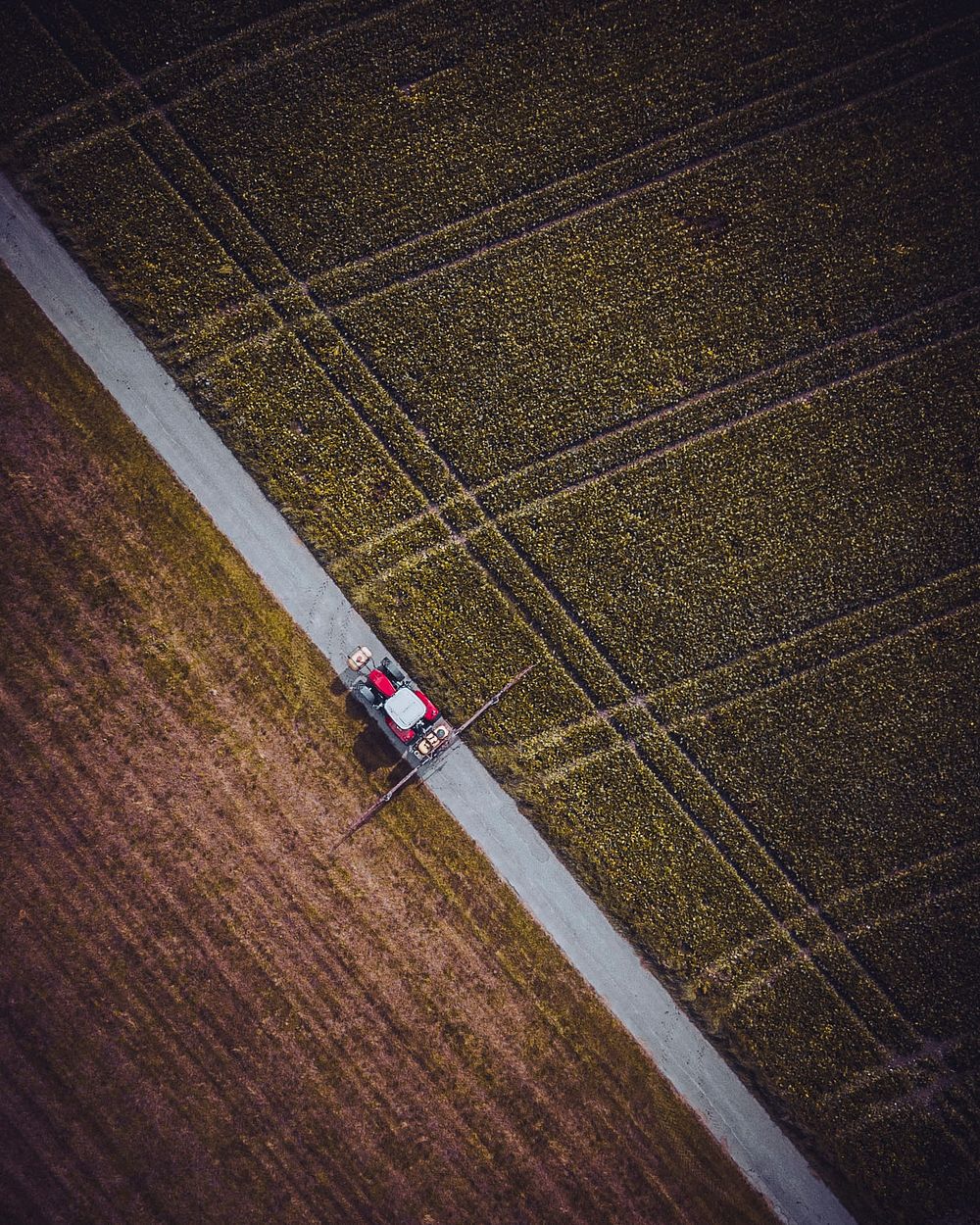 Aerial view of fields in &Ouml;lbronn-D&uuml;rrn, Germany