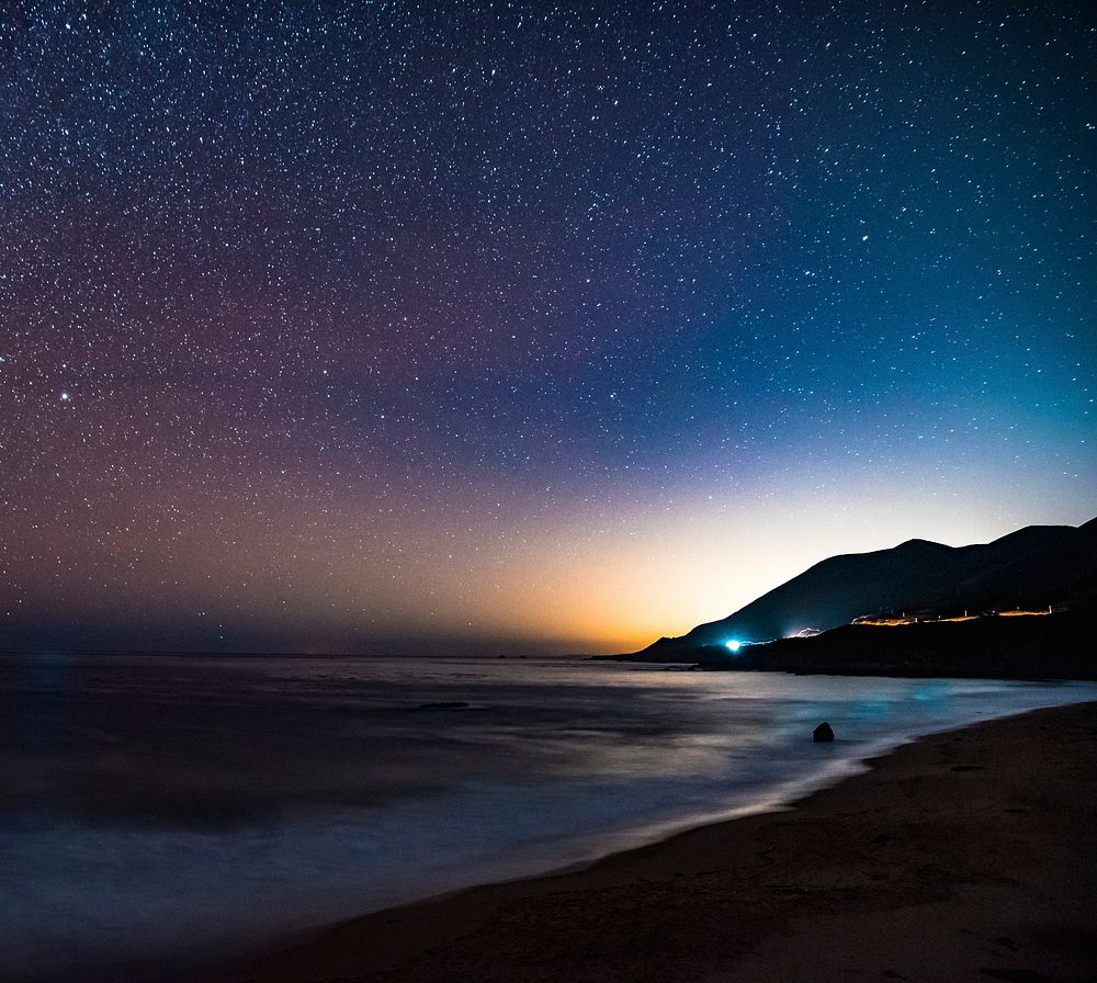 Starry night in Garrapata Beach, California, USA