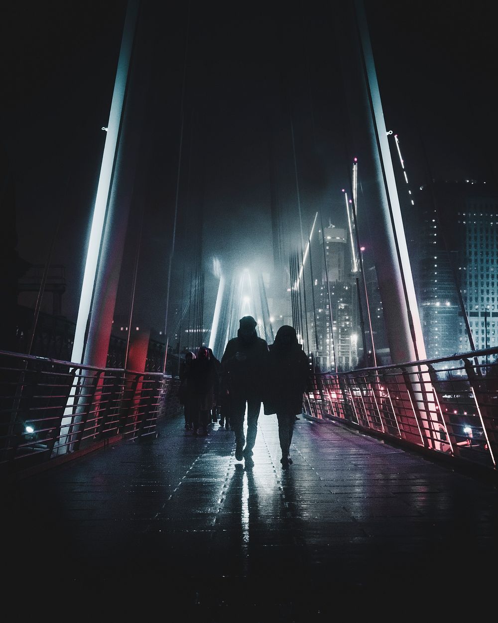 Manhattan Bridge at night, New York City