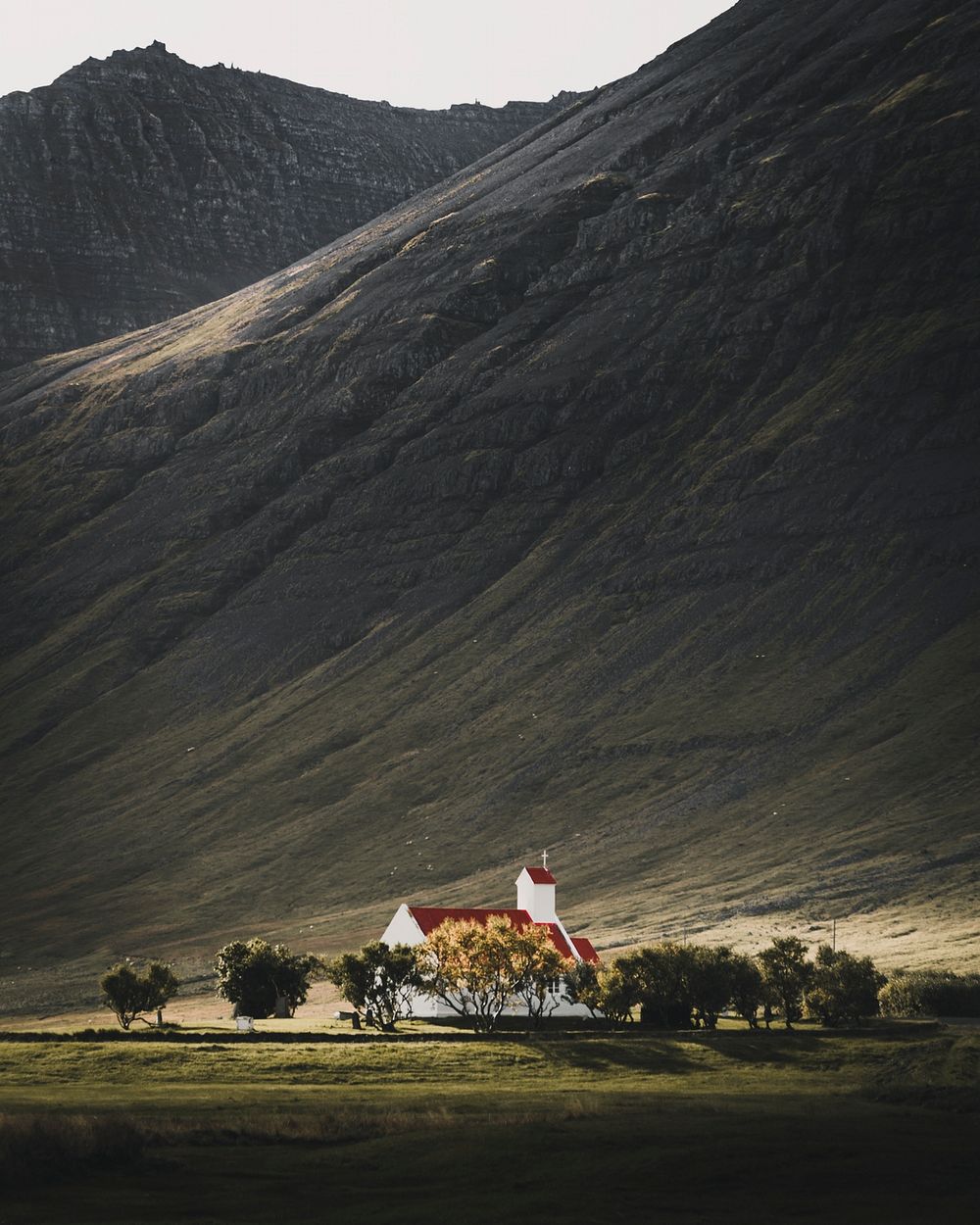 White church in the Westfjords, Iceland