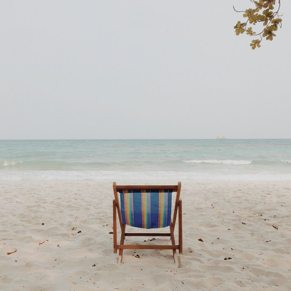Beach chair on a beach in Thailand
