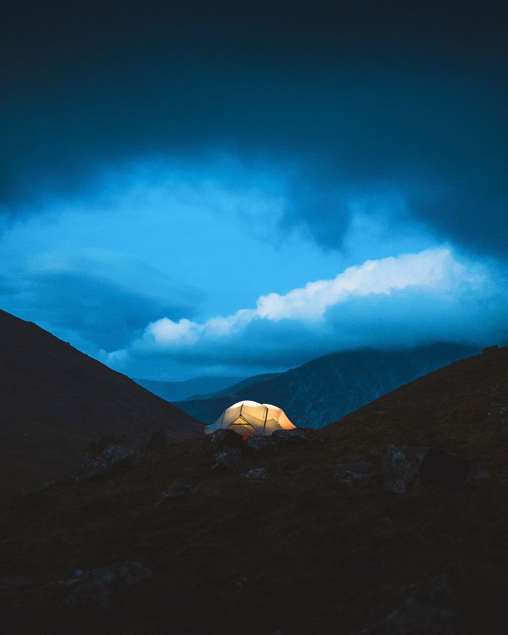 Camping in Snowdonia National Park in Gwynedd, Wales