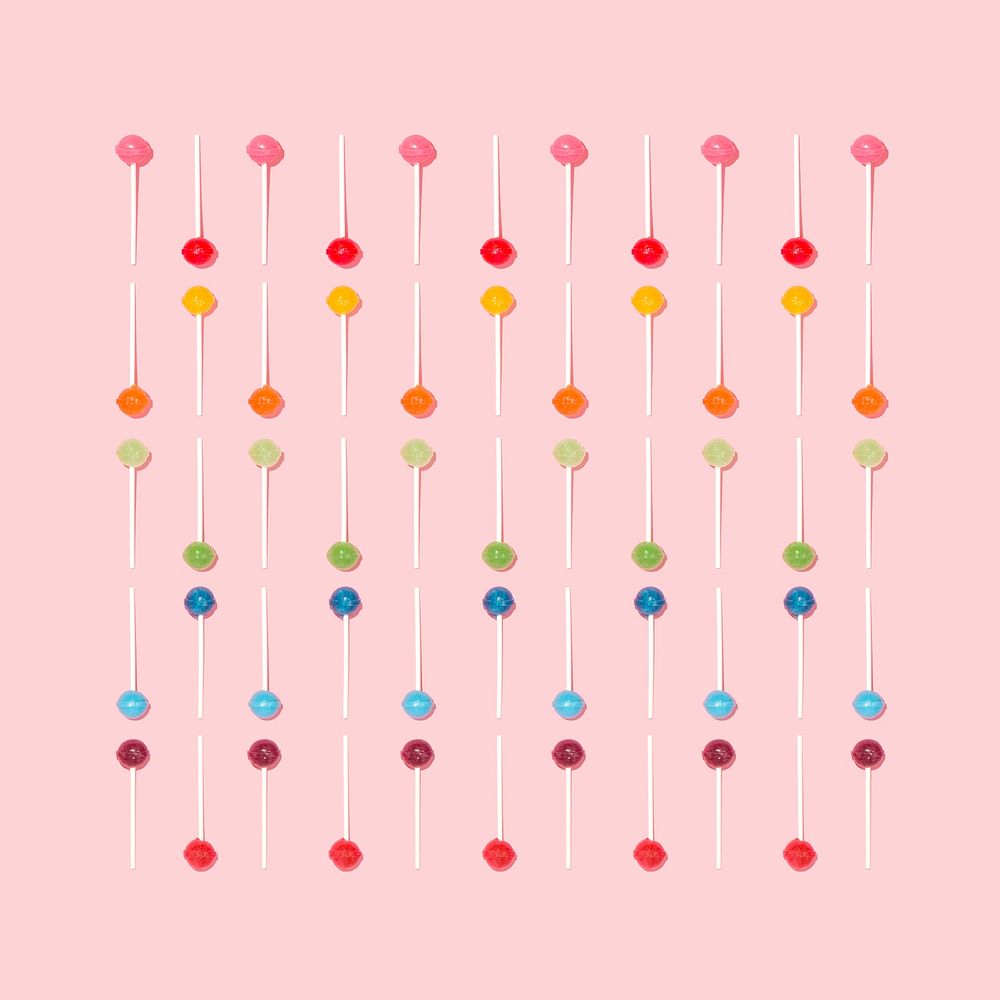 Rainbow of lollipops