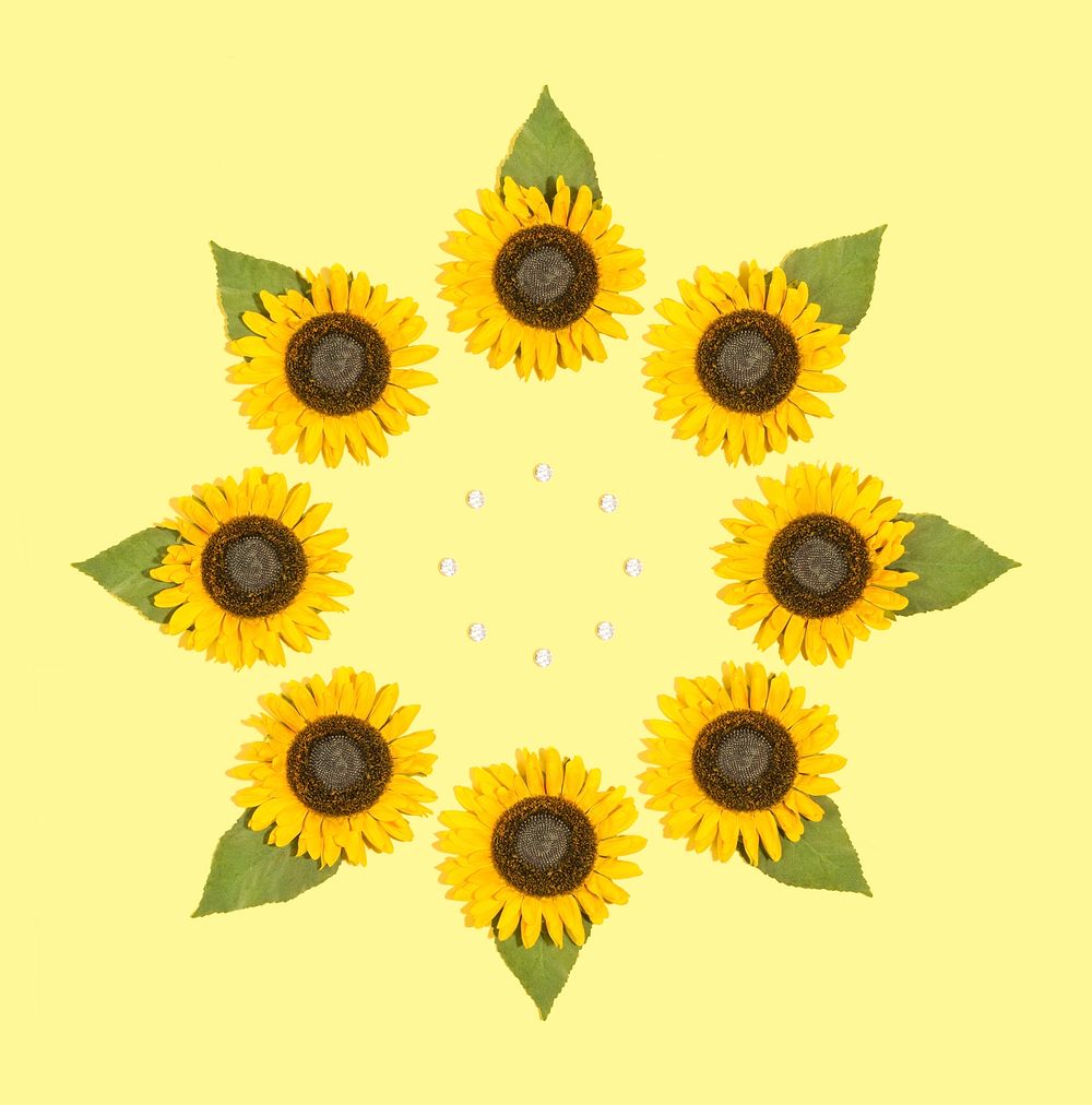 Sunflower decoration forming a circle