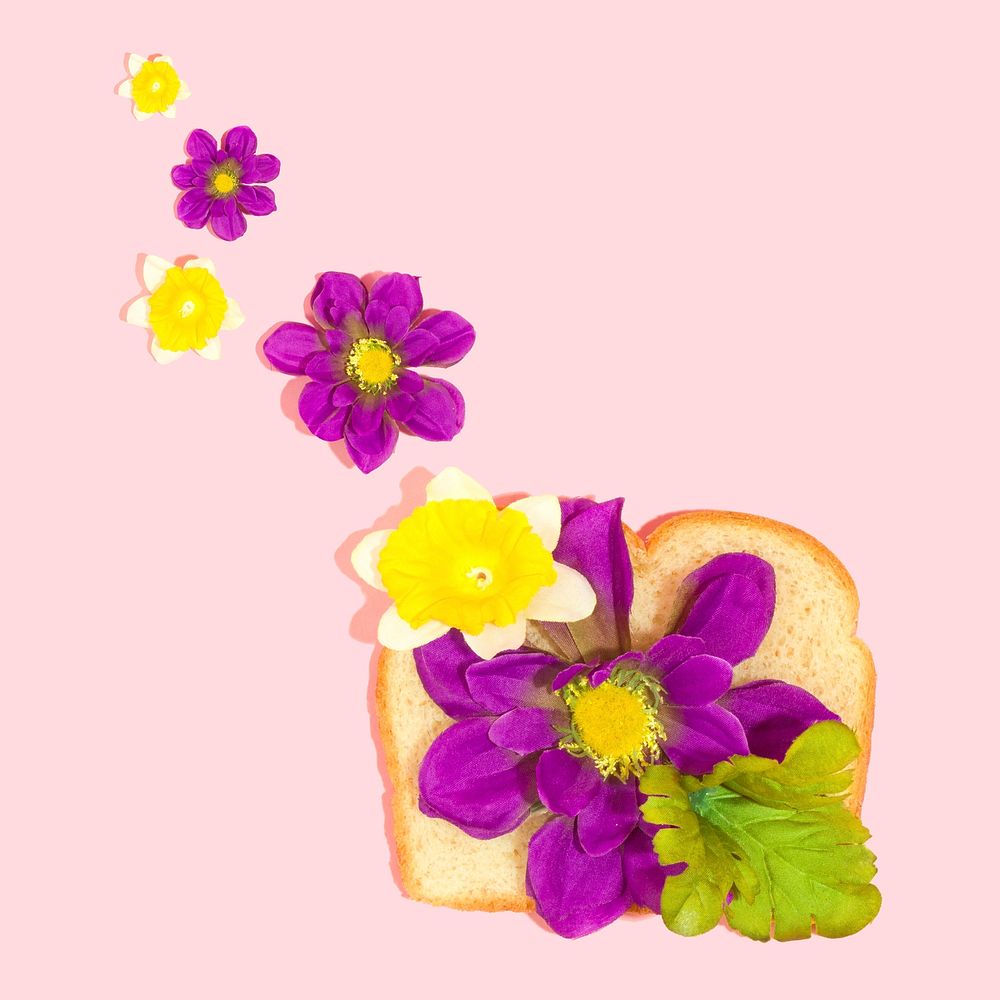 Flowers on a toast