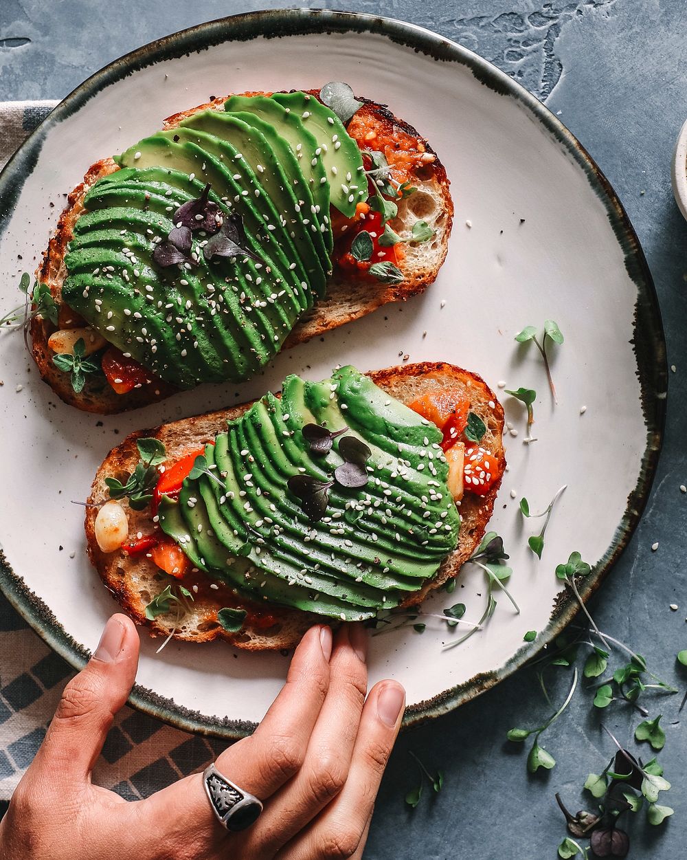 Breakfast avocado bruschetta