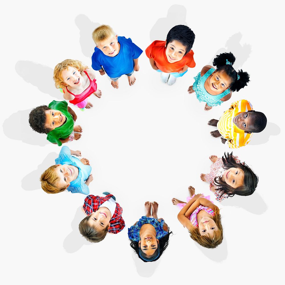 Diverse kids in a circle