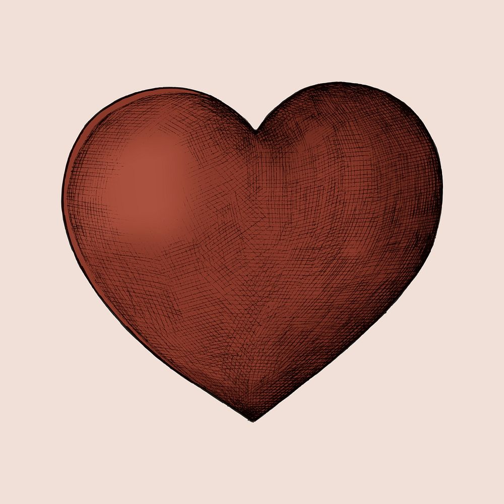 Hand-drawn red heart illustration